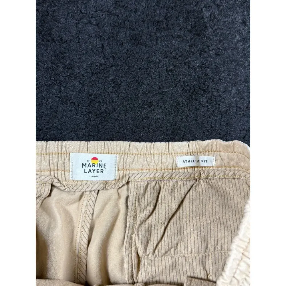Marine Layer Pants Mens Large Brown Saturday Stretch Slim Elastic Waist Stretch